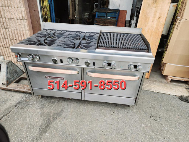 Poele , Cuisiniere , Stove , Range , Southbend 4 burner + grill 4 bruleurs + grille BBQ , 2 Four , 2 Oven, Gas , Gaz in Industrial Kitchen Supplies in Greater Montréal - Image 2