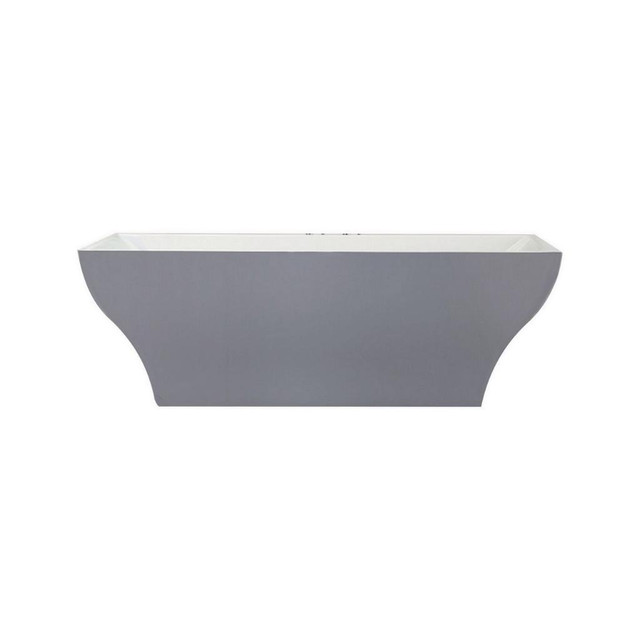 71x31.4 Inch FreeStanding Reinforced Acrylic Composite Construction Bathtub - Brass Pop-Up Drain Incl – Chrome Finish in Plumbing, Sinks, Toilets & Showers - Image 3