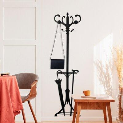 East Urban Home Chilchinbito Iron 6 - Hook Coat Rack in Black in Other