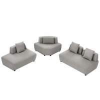 Latitude Run® Modern Boucle Fabric Upholstered Sectional Sofa With Removable Pillows