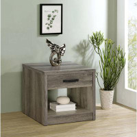 Alma Felix 1-drawer Square Engineered Wood End Table Grey Driftwood