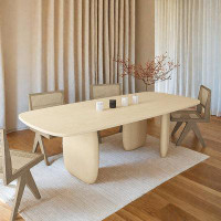 Hokku Designs 62.99" Beige Solid Wood Rectangular Dining Table