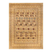 The Twillery Co. One-of-a-Kind Hayner Hand-Knotted New Age 9' x 12'3" Wool Area Rug in Ivory