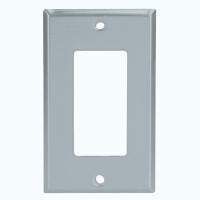 WorldAcc Metal Light Switch Plate Outlet Cover (Colour Block Blue Grey - Single Toggle)