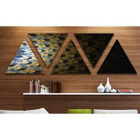 Made in Canada - East Urban Home 'Symmetrical Gold Fractal Flower' Graphic Art Print Multi-Piece Image on Wrapped Canvas