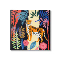 Bay Isle Home™ Tiger & Cutout Plants Canvas Wall Art by Lazar Studio