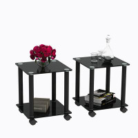 BOSTINS Side Table ,Space End Table ,Modern Night Stand, Sofa table, Side Table with Storage Shelve