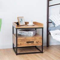 17 Stories 2-Tiers End Side Table With 1 Drawer