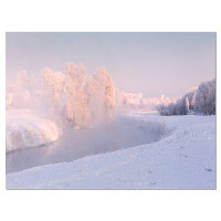 Made in Canada - Design Art Frosty Winter Sunshine Panorama - Wrapped Canvas Photograph Print