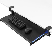 Vivo VIVO Black Clamp-On Under Desk Gaming Split Keyboard Tray With RGB Lights