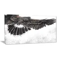 Made in Canada - East Urban Home 'Low-flying Eagle Illustration' Graphic Art Print on Canvas