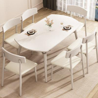 Corrigan Studio 6 - Person White Sintered Stone + Ash  Extendable Dining Table Set