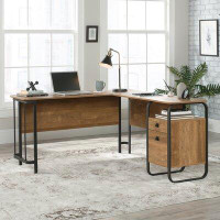 Millwood Pines Smithies L-Shape Executive Desks with Hutch