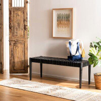 Foundry Select Brayzlee Leather Weave Bench