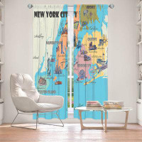 East Urban Home Lined Window Curtains 2-panel Set for Window Size by Markus Bleichner - New York Tourist 3