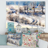 East Urban Home Country Road In Winter Times I - Wrapped Canvas Print