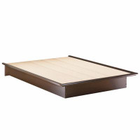 Latitude Run® Queen Size Platform Bed Frame In Dark Brown Chocolate Wood Finish