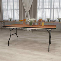 Flash Furniture 36" x 72" Rectangular Wood Folding Banquet Table w/ Clear Coated Finished Top