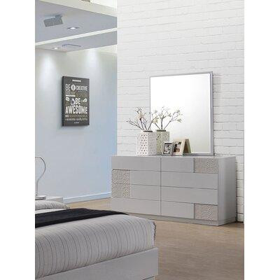 Latitude Run® Commode double 8 tiroirs avec miroir Lyset in Dressers & Wardrobes in Québec