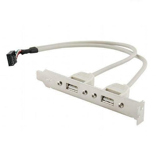 2 Port USB 2.0 Rear Panel Expansion Bracket to Motherboard 2x5 Pin USB Header Connector in Cables & Connectors