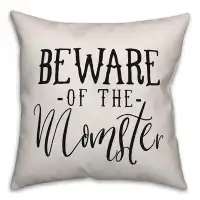 The Holiday Aisle® Higuchi Beware of the Momster Throw Pillow Cover