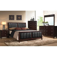 Wildon Home® Hamelin Tufted Upholstered Bed in Cappuccino and Black