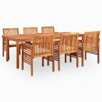Wildon Home® 7 Piece Patio Dining Set With Cushions Solid Acacia Wood