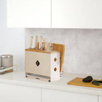 APARTMENTS Large Cream Wind Cutting Tool Chopping Board, Chopstick And Tube Integrated Storage Rack
