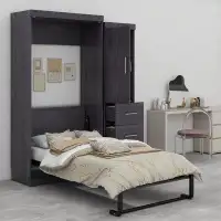 Latitude Run® Twin Size Murphy Bed With Drawers, Bed & Can Be Folded Into A Cabinet