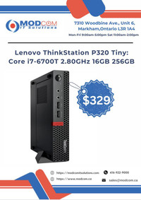Lenovo ThinkStation P320 Tiny Desktop Computer: Core i7-6700T 2.80GHz 16G 256GB PC Off Lease For Sale!!!