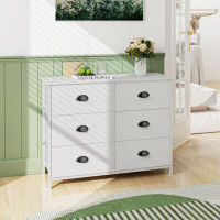 Ebern Designs 6 Fabric Drawers Storage Chest With Wooden Top