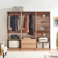 Latitude Run® Kalinikos Oak Freestanding Walk in Wood Closet System