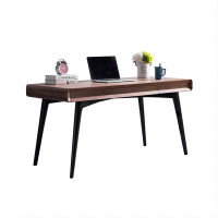 17 Stories Brown Rectangular Solid Wood Desk,1-drawer