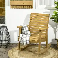 Millwood Pines Outdoor Rocking Solid Wood Chair