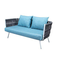 Rosecliff Heights Gavin Rope Loveseat with Cushions