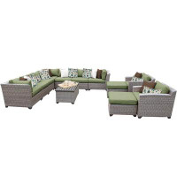 Lark Manor Andrick Florence 13 Piece Outdoor Sectional Seating Group with Cushions and Storage Coffee Table