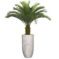 Vintage Home Freeport Park® Artificial 68" High Artificial Faux Palm Tree With Fiberstone Planter For Home Decor