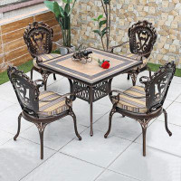 Wildon Home® Outdoor tile craft table and chair combination