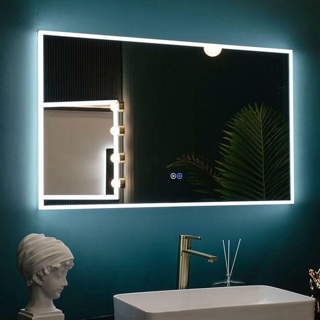 Side-Lit LED Mirrors 28 Height - Available in 2 Sizes ( 36 & 48 ) Touch Button,Anti Fog, Dimmable, Vertical & Horizontal in Floors & Walls - Image 2