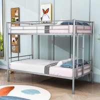 Mason & Marbles Gallen Kids Twin Over Twin Metal Bunk Bed with Ladder