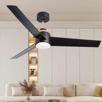 Wrought Studio Modern 52 Inch Ceiling Fan With Light And Remote Control