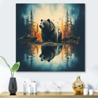 Millwood Pines Double Exposure Bear Lensflare I - Landscapes Metal Wall Art