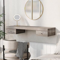 Union Rustic 47.2" Wall-Mounted Floating Vanity Desk With Drawers