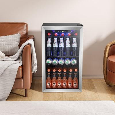 R.W.FLAME 31.5"H X 17.5"W X 19.61"D Beverage Cooler Refrigerator Soda Drink Beer Fridge with Wine Storage in Refrigerators