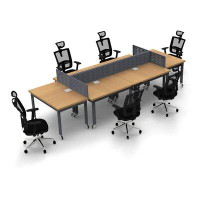 Inbox Zero Desks Work Station Meeting Seminar Tables Model 7132 18 Pc Group Colour Beech Graphite Compact Space Maximum