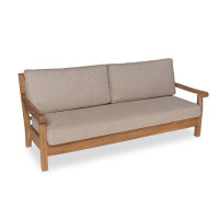 AllModern Jacque 31'' Wide Outdoor Teak Patio Sofa with Cushions
