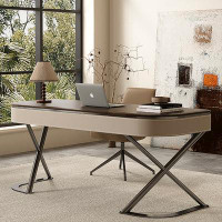 Lilac Garden Tools 70.87" Brown Rectangular Solid Wood desks