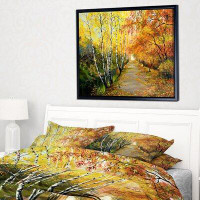 Made in Canada - East Urban Home 'Beautiful Fall Forest' Framed Oil Painting Print on Wrapped Canvas
