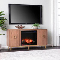 Darby Home Co Yorkville Touch Screen Electric Fireplace with Media Storage
