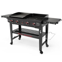 Royal Gourmet Royal Gourmet Gd405a Propane Gas Grill And Griddle Combo, 4-burner Event Combo Grill With Extra Cooking Gr